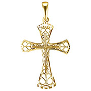 large filigree cross within cross pendant for men 14k gold
