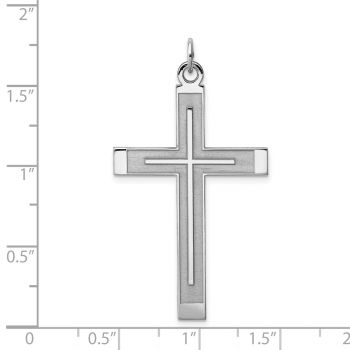 Large Men's Silver Cross Within Cross Pendant 4
