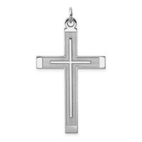 Large Men's Silver Cross Within Cross Pendant