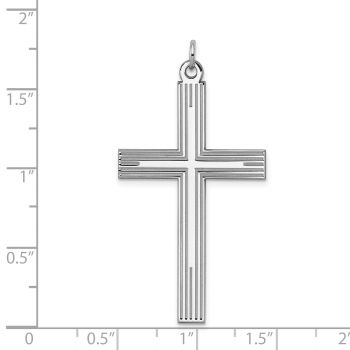 Large Modern Silver Cross within Cross Pendant for Men 4