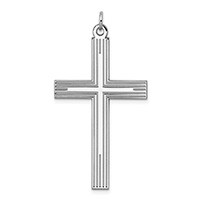 Large Modern Silver Cross within Cross Pendant for Men