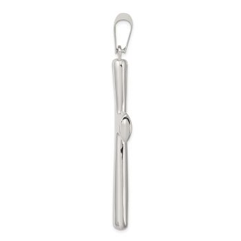 Large Polished Sterling Silver Cross Pendant 2