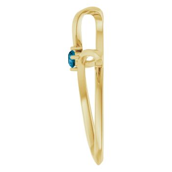 London Blue Topaz Twist Cross Pendant in 14K Gold 3