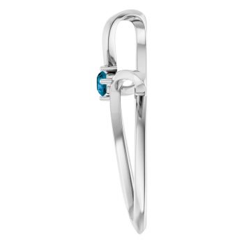London Blue Topaz Twist Cross Pendant in 14K White Gold 3
