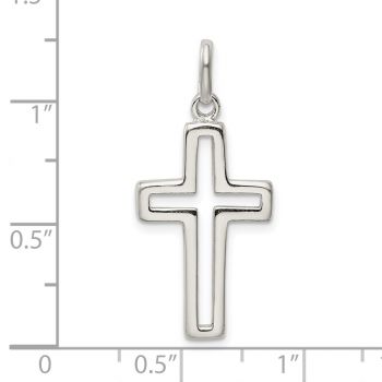 Silver Medium Cut-Out Cross Pendant 4