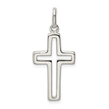 Silver Medium Cut-Out Cross Pendant