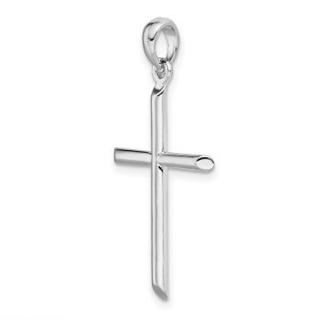Medium Silver Tube Cross Pendant 3