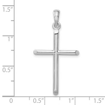 Medium Silver Tube Cross Pendant 4