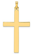 Men's 14K Gold Flat Plain Polished Cross Pendant