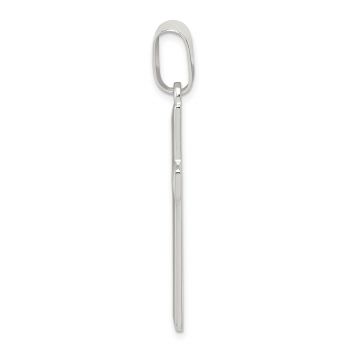 Silver Men's Beveled Cross Pendant 2