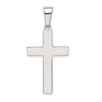 Silver Men's Beveled Cross Pendant 3