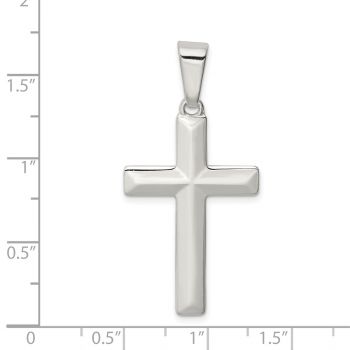 Silver Men's Beveled Cross Pendant 4