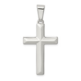 Silver Men's Beveled Cross Pendant