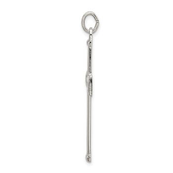 Men's Silver Latin Cross Pendant with Raised Edge 2