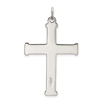 Men's Silver Latin Cross Pendant with Raised Edge 3