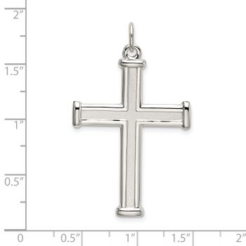 Men's Silver Latin Cross Pendant with Raised Edge 4