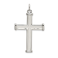 Men's Silver Latin Cross Pendant with Raised Edge