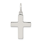 Medium Silver Men's Plain Polished Cross Pendant