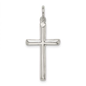 Men's Medium Silver Plain Cross Pendant 2