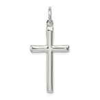 Men's Medium Silver Plain Cross Pendant