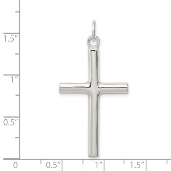 Men's Silver Plain Polished Cross Pendant 4