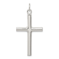 Men's Silver Plain Polished Cross Pendant