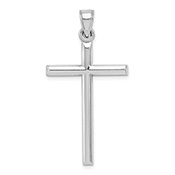 Plain Polished Silver Cross Pendant for Men