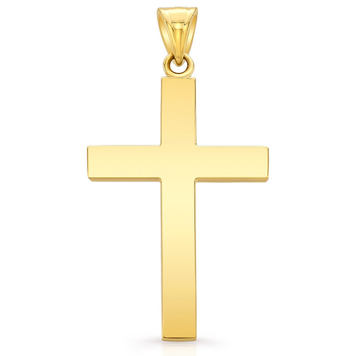 14K Solid Gold Cross Pendant