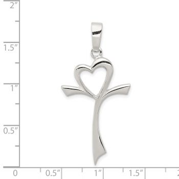 Stylized Heart Cross Pendant in Sterling Silver 3