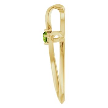 14K Gold Peridot Gemstone Weave Cross Pendant 3
