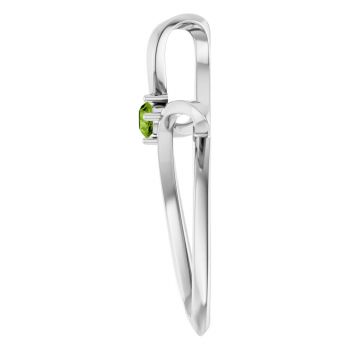 14K White Gold Peridot Gemstone Weave Cross Pendant 3