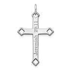 14K White Gold Personalized Engraved Cross Pendant