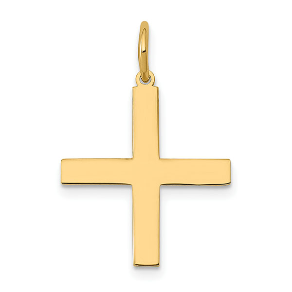 plain greek cross pendant for women in 14k gold