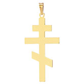 plain orthodox cross pendant for men 14k gold