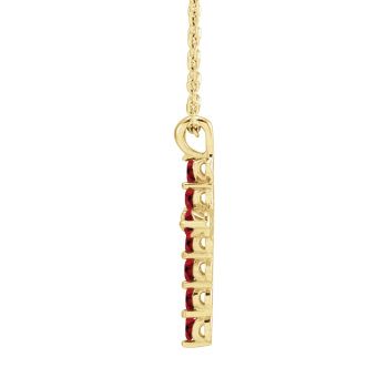 Redeeming Fire Ruby Cross Necklace for Women in 14K Gold 2