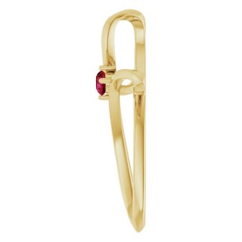 Ruby Twist Cross Pendant in 14K Gold 3