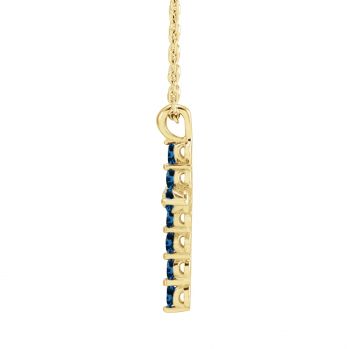 Sapphire Throne Cross Necklace for Women in 14K Gold 2