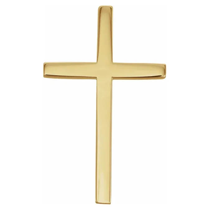 simple plain cross pendant for women with hidden bail 14k gold