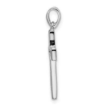Small Silver Jesus Cut-Out Cross Pendant 2