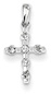 Tiny Diamond Cross Necklace, 14K White Gold