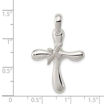 Sterling Silver Dove Cross Pendant 3