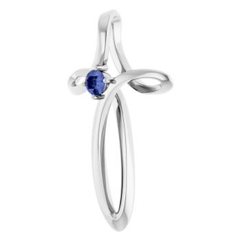 14K White Gold Tanzanite Knot Cross Pendant 2