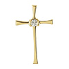 Diamond Cross Pendant for Women with Hidden Bail in 14K Gold