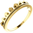 14K Gold Crown of Glory Cross Ring for Women