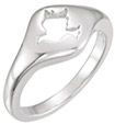 Women's 14K White Gold Cut-Out Dove Holy Spirit Ring