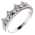 Sterling Silver Diamond Crown of Glory Ring