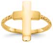 Textured Cross Ring for Women, 14K Gold