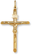 22K Fully Solid Gold Crucifix Pendant Necklace for Men