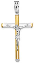 Italian 14K Two-Tone Gold Men's Crucifix Pendant