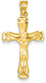 Inspired Design Crucifix Pendant, 14K Gold